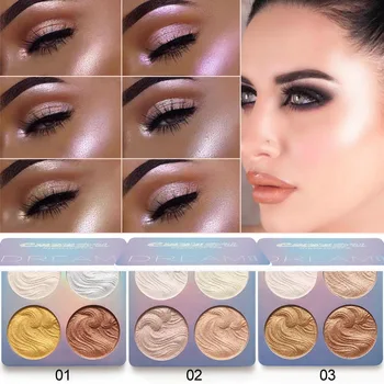 

4 Colors Contour Powder Brighten Shimmer Shiny Highlighter Palette Makeup The Shadow Highlight Face Contour Bronzer Cosmetics