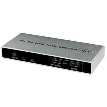 

Connection Dual Port Controller VGA Monitor KVM Switch Displayport Mouse Support 4K 60Hz 1 Out Plug And Play Computer HDMI USB