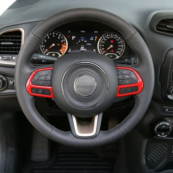 

ABS Red Steering Wheel Switch Button Decoration Cover Trim for Jeep Compass 2017 2018 2019 Interior Accessories