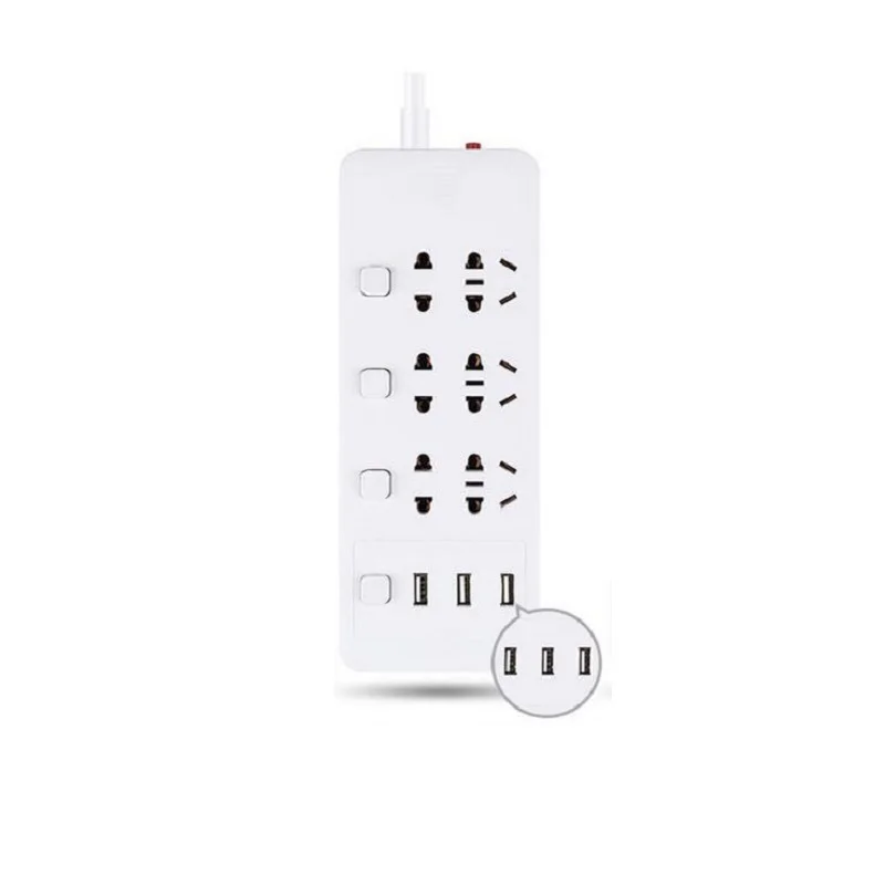 AU Plug to CN EU socket 1,8 м многофункциональная силовая полоса независимый переключатель многоходовая Клеммная панель Расширительная розетка - Цвет: 6 Output 3USB