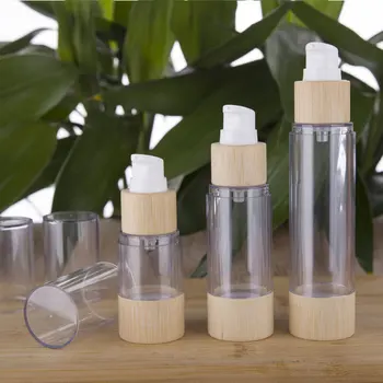 

Bamboo 20ml -120ml Empty Airless Pump Bottles Lotion Cream Pump For Cosmetic Container Bottle Travel Makeup Serums Leakproof