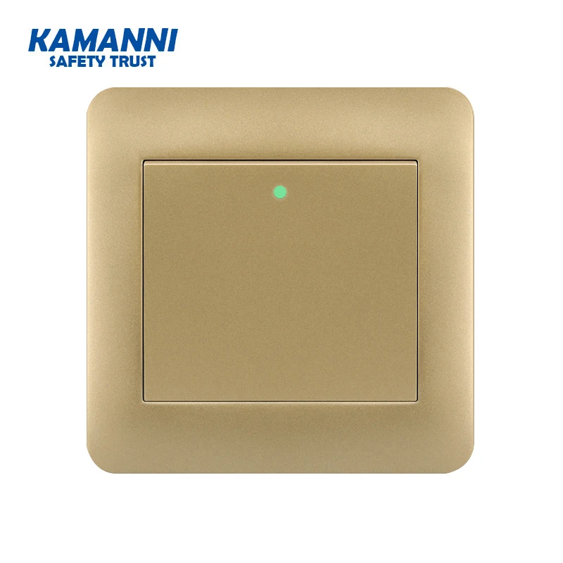 

Luxury smooth flame retardant panel button Recovery switch LED indicator control wall lighting light switch 1/2/3 gang 1/2 way