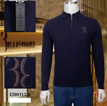 

Billionaire Sweater winter Cowhide men's 2020 new warm Casual England Comfortable high quality Solid color M-4XL free shipping