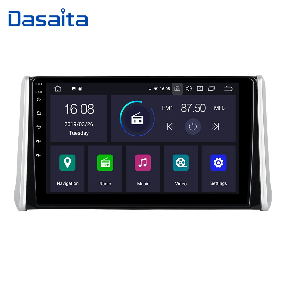 Dasaita 1 Din автомобильный Android 9,0 радио 10," HD экран для Toyota RAV 4 Bluetooth Mp3 автостерео четырехъядерный 16G rom