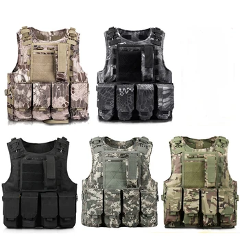 

Amphibious tactical camouflage wear-resistant vest MOLLE multifunctional lightweight combat vest CS combat tactical equipment