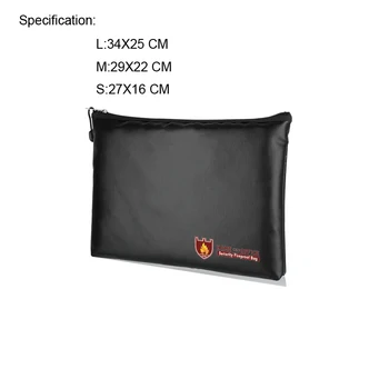 

Absolute Fire Office Supplies A4 Waterproof and Fireproof Document Bag Briefcase Documentary Invoice Contract Information Storag