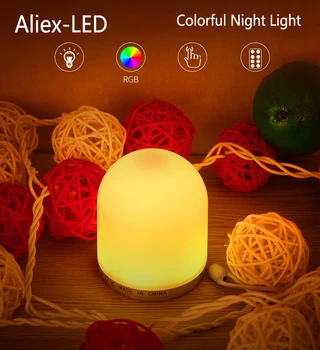 

LED Children's Night Light Bedroom Bedside Decorative Lamp Dimmable Rechargeable Ambient Light with Discoloration Mode for Kids