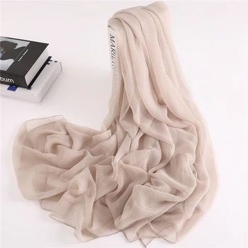 

Women Foulard Gray Square Head Hijab Scarf Ladies chiffon Shawl wrap muffler pareo White
