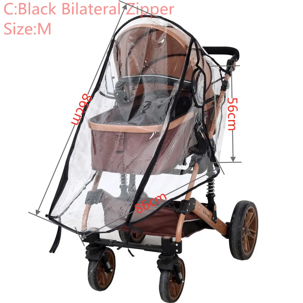 Waterproof Rain Cover Transparent Wind Dust  Baby Strollers Pushchairs Raincoat S/M/L Shield Zipper Open Stroller Accessories baby trend double stroller accessories	 Baby Strollers