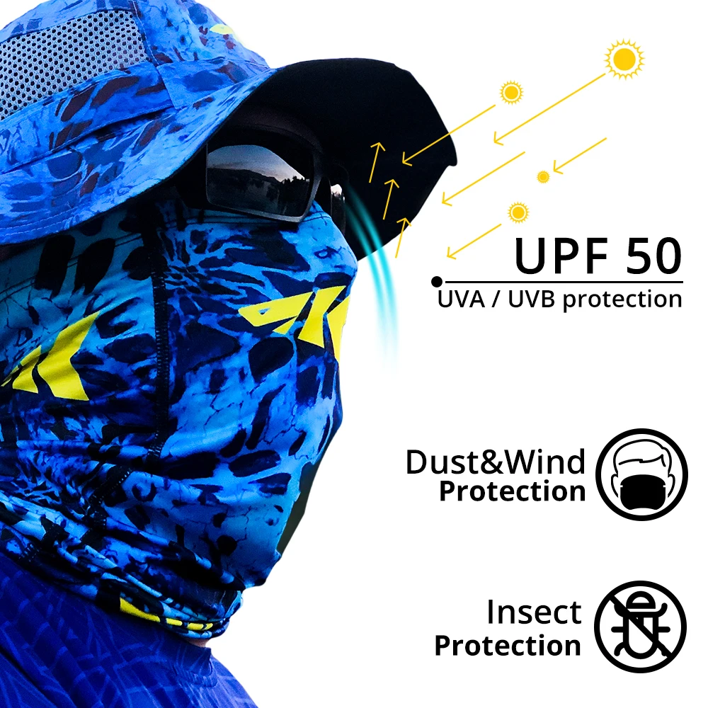 KastKing UV Protection Fishing Mask Breathable High Elasticity Outdoor Sportswear Headwear Scarfs Fishing Apparel Face Mask uv protection neck gaiter