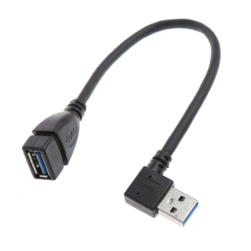 

1pcs New USB 3.0 Type A Left/Right Angle 90 Degree Male To Straight Female Adapter Cable Extension Cord