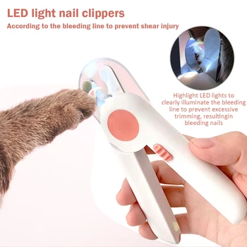 

Pet Dog Cat Nail Clippers Trimmer With Led Light Professionals Grooming Electric Grinders Scissors Toe Claw Nail Cutting Product