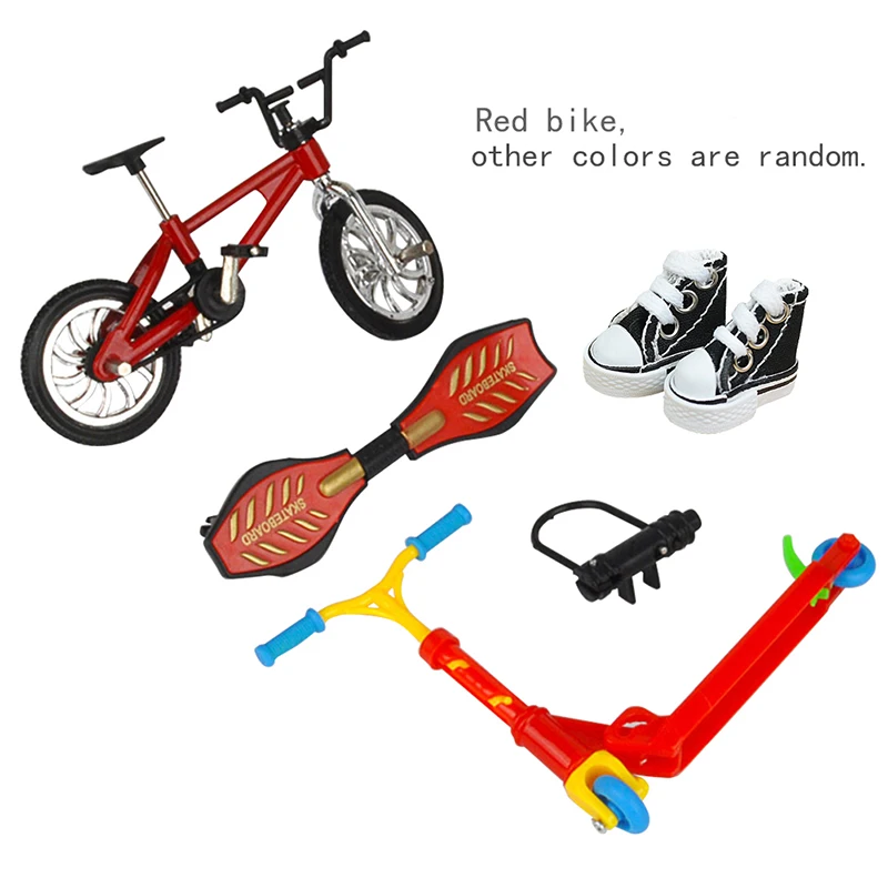 Finger Skateboard Toys Finger Skate Board Bikes Tech Two Wheels Mini Scooter Fingertip Bmx Bicycle Set Fingerboard Shoes Deck Boys Birthday Gifts