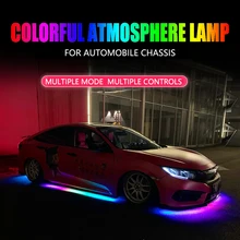 RGB многоцветный гибкий струящийся Автомобильный светодиодный светильник подсвечивающий днище водонепроницаемый автомобильный Стайлинг система труб неоновая лампа