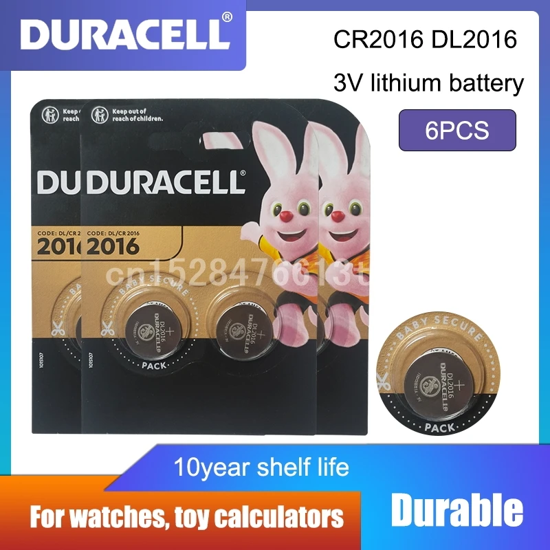 6 шт. совершенно новый аккумулятор для DURACELL DLCR2016 CR2016 ECR2016 GPCR2016 3 в кнопочный