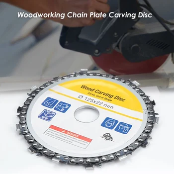 

5 Inch Woodworking Chain Grinder Chain Saws Disc Chain Plate Tool Multi-Functional Wood Carving Disc Angle Grinding Cutting Tool