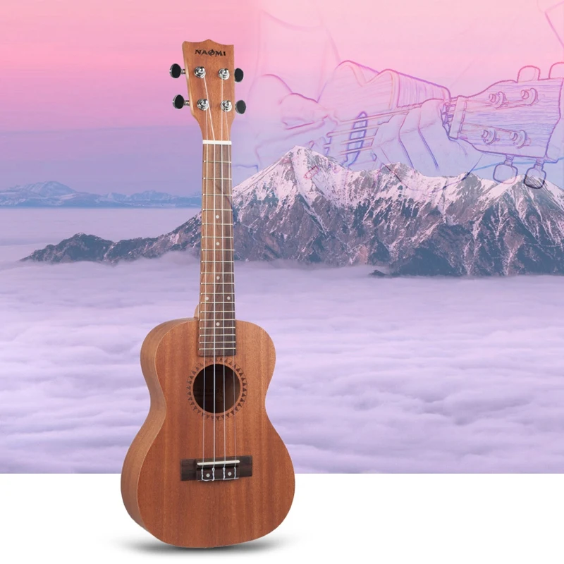 NAOMI Студенческая сопрано укулеле с Aquila струны Sapele Ukulele для студентов начинающих