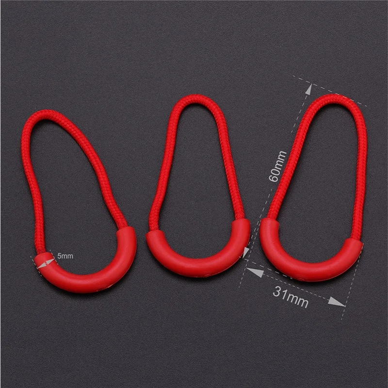 100 pcs/pack Mix Colors U Shape Cord Zipper Sliders Strap Lariat For Apparel Bag Accessories