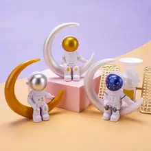 Décoration de bureau d'astronaute, joli ornement de bureau, Figurine de dessin animé, modèle de jouets, décoration de gâteau