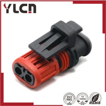 

HIGH QUALITY 2pin Auto Connector Wire Harness Electrical Waterproof Connector black Female 1337245-3
