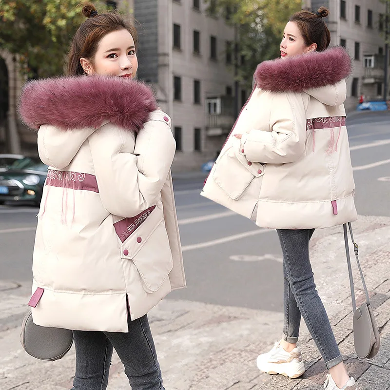 

Pike Cotton Coat Women's Mid-length 2019 Winter New Style down Feather Cotton-padded Clothes INS Hong Kong Style Short-height Co