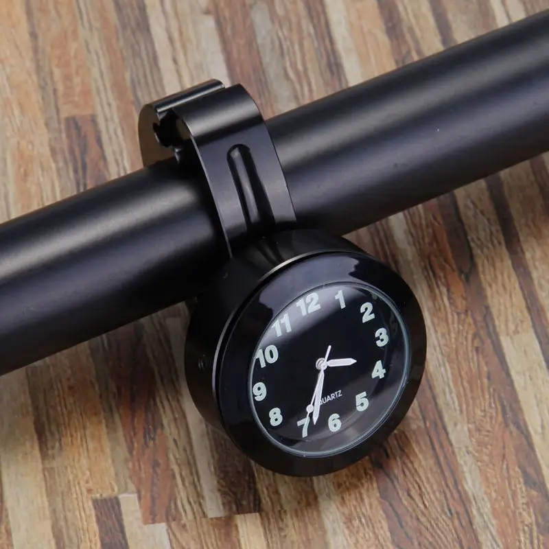 Водонепроницаемые часы POSSBAY с черным циферблатом на руль мотоцикла 7/8 дюйма для
