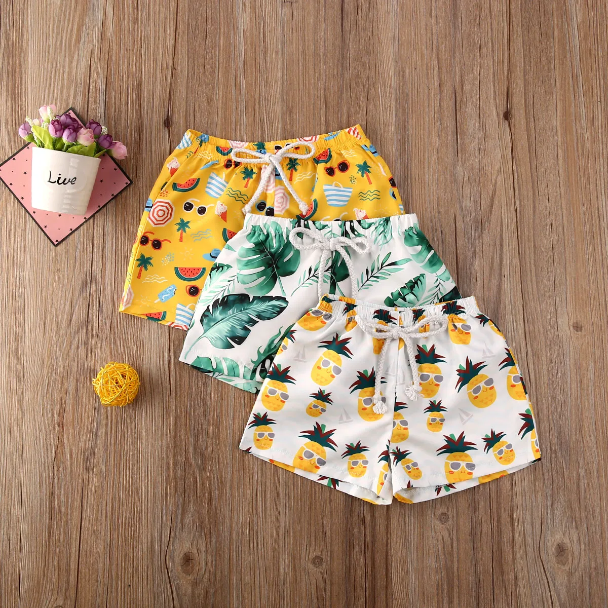 2020 Summer Newborn Baby Boy's Print Swim Trunks Bathing Suit Hawaiian Beach Shorts Bottoms Kids Boy Swimwears Beachwear afbeelding
