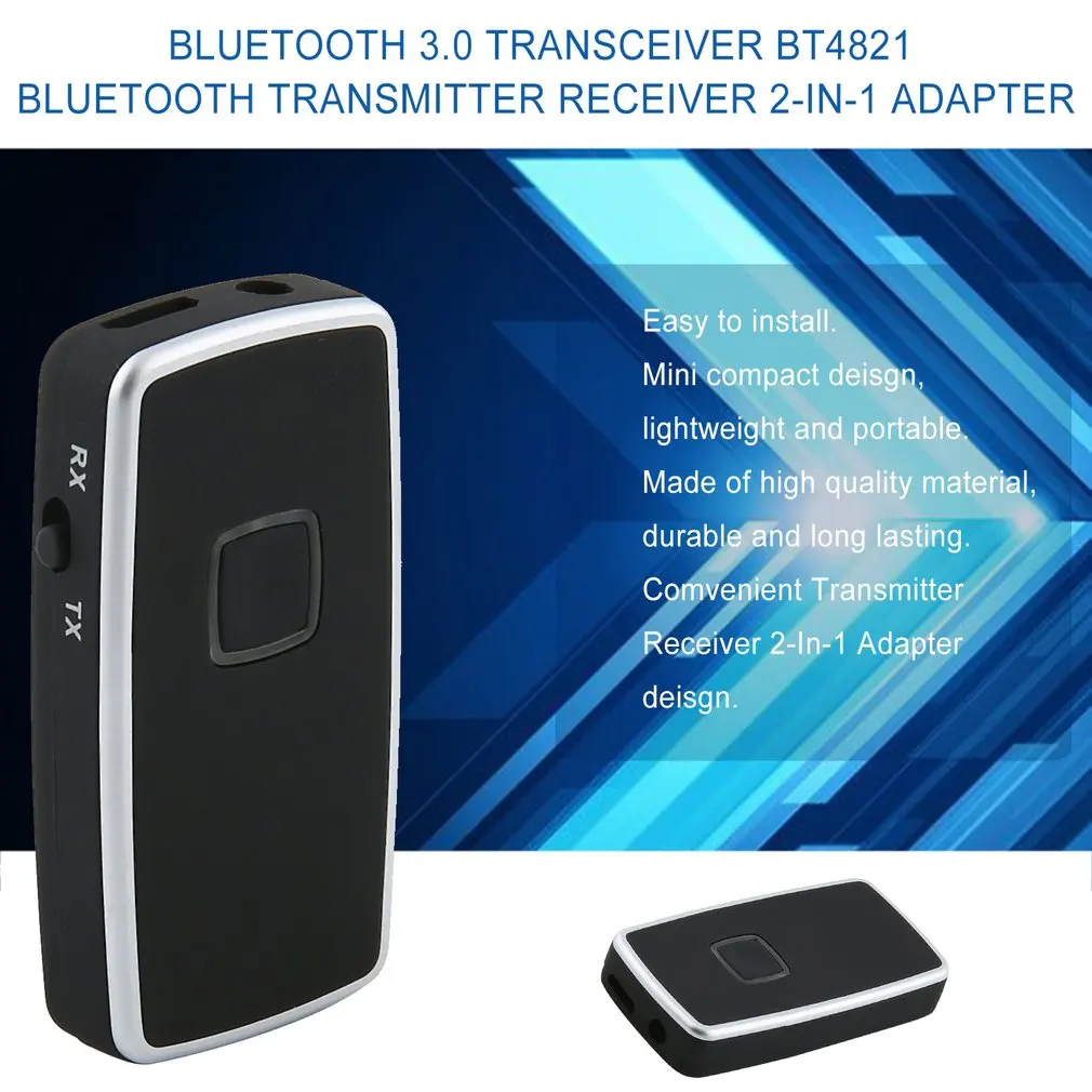 Bluetooth 3,0 мобильный трансивер BT4821 Bluetooth передатчик приемник адаптер 2 в 1 с разъемом