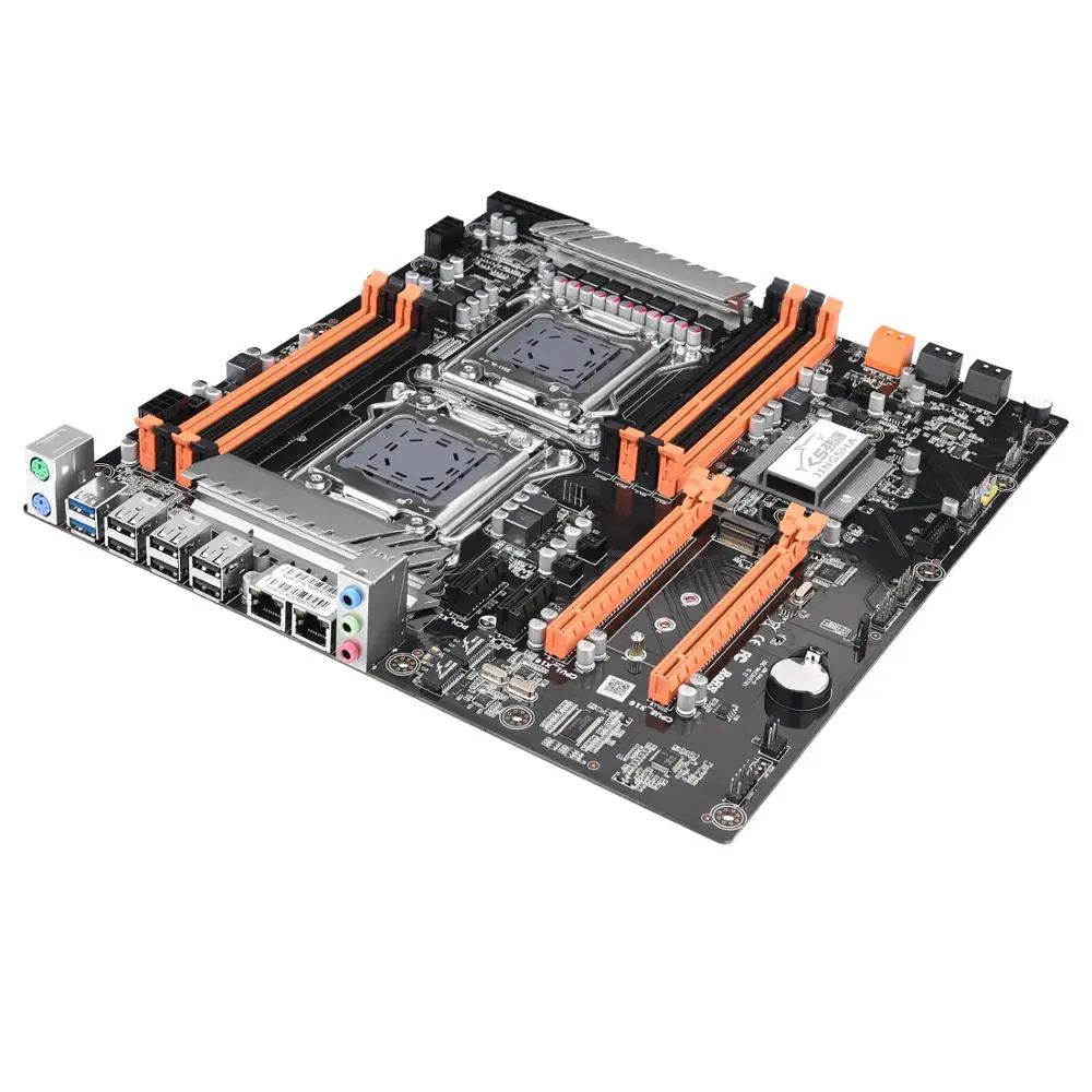 Фото Материнская плата X79 с двумя процессорами, материнская плата E-ATX LGA2011 M.2 NVME SATA3.0 E-ATX 8 DDR3 2 PCI-E 16X3.0 e5 2680 V2 Crossfire №5