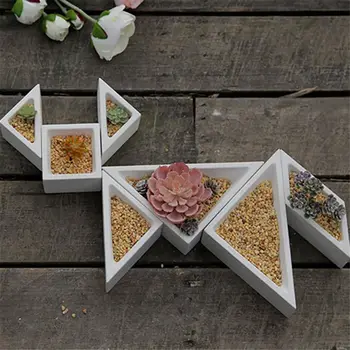 

3D Triangle Vase Flowerpot Silicone Flower Pot Mold Triangle Geometric Craft Succulent Plant Concrete Mould