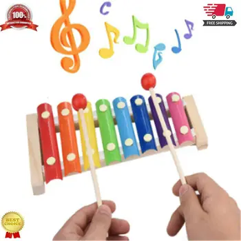 

8 Note Baby Kid Wooden Xylophone Piano Musical Music Instrument Toy Xmas Gift