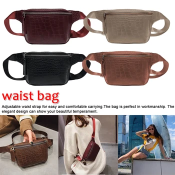 

Casual Waist Bag Women PU Leather Fanny Pack Women Phone Pouch Chest Bags Girls Shoulder Backpack Waist Bag