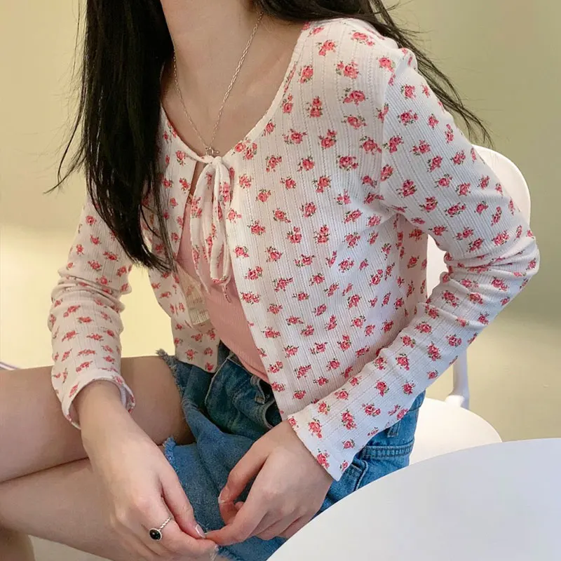 Женская короткая рубашка с длинным рукавом 2 цвета корейский стиль верхняя