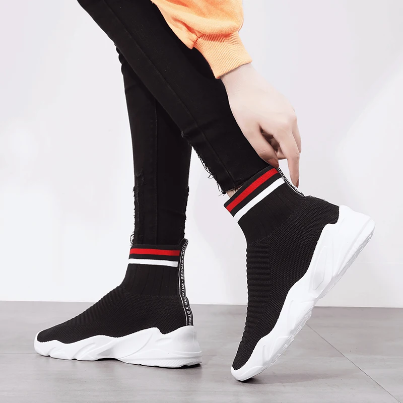 

Women Brand Running Shoes Ladies Girls Trend Socks Sneakers Light Breathable High Top Trainers Outdoor Jogging Athletic Shoes