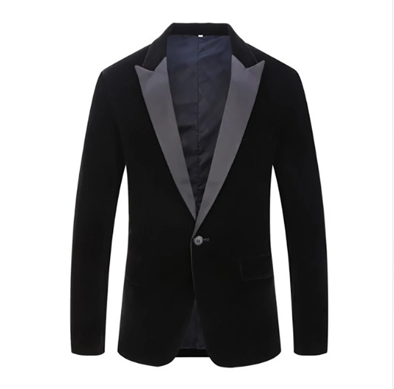 Smart Casual Blazers Men's Suit Autumn Jacket Masculino Men's Coats Velvet Hombre Solid Slim Fit Groom's Clothes Clothes MOOWNUC Smart Casual Blazers Men's Suit Autumn Jacket Masculino Men's Coats Velvet Hombre Solid Slim Fit Groom's Clothes Clothes MOOWNUC