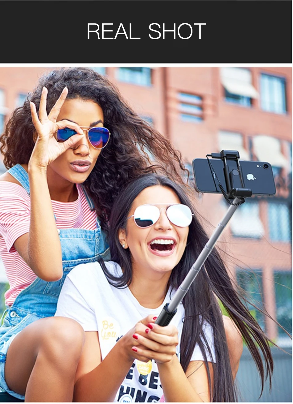 Benks New Wireless Bluetooth Selfie Stick Tripod Extendable With Shutter Button Remote Control Universal For iPhone 11 XR Xiaomi (19)