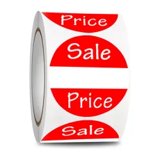 

100/300/500PCS Round Red Sale Price Label Removable Adhesive Sticker Price Sticker Overtime Convenience Store Sticker