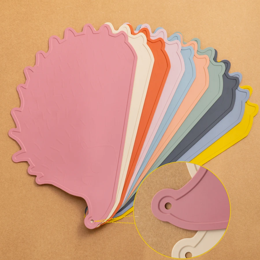 New Solid Color Kawaii Cartoon Hedgehog Silicone Baby Placemat Feeding Dishes Plate Food Tray Table Mat Children's Tableware 2