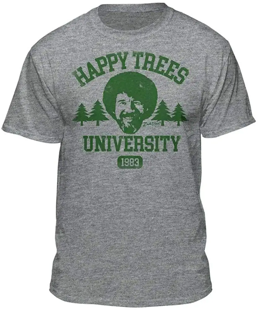 Боб Росс Happy Trees Университет Официальный лицензированный графический Футболка для мужчин женщин футболка Популярные