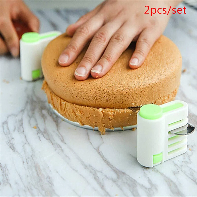 2pcs Kitchen 5 Layers Leveler Slicer Set Cake Decorating Tools Tip Sets Cutting Fixator Tool DIY Bread Cutter | Дом и сад