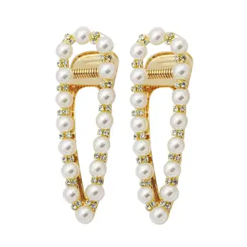 

2pcs Pearl Hair Clips for Women Bridal Valentines Day Bling Temperament Faux Pearl Hair Barrettes Headwear Hair Pins