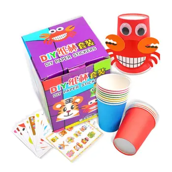

DIY Handmade Paper Cups Sticker Material Kit Children Kindergarten School Art Craft Educational Toys