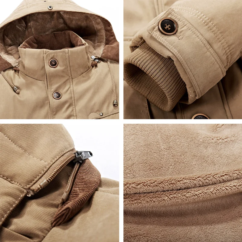 Winter Jacket Men Warm Coat Thickens Military Overcoat Windbreaker Parka High Quality New Fleece Cotton-Padded Dropshipping