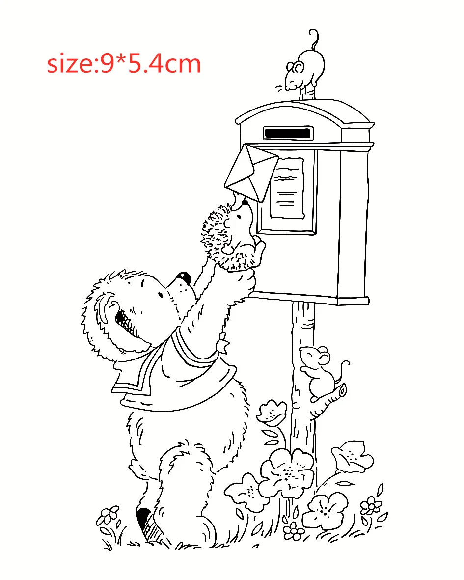 Clear Stamps Clear Rubber Stamps Clear Hedgehog Email Transparent Silicone Rubber Stamp And Metal Die Sheet Cling Scrapbooking DIY Cute Pattern Photo Album