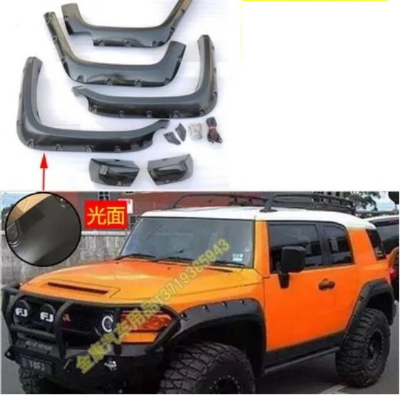 A smooth surface FJ Cruiser 8pcs ABS Black Car Wheel Arch Eyebrow Stripe Car Fender Wheel Cover For Toyota FJ Cruiser 2007 - Цвет: A smooth surface