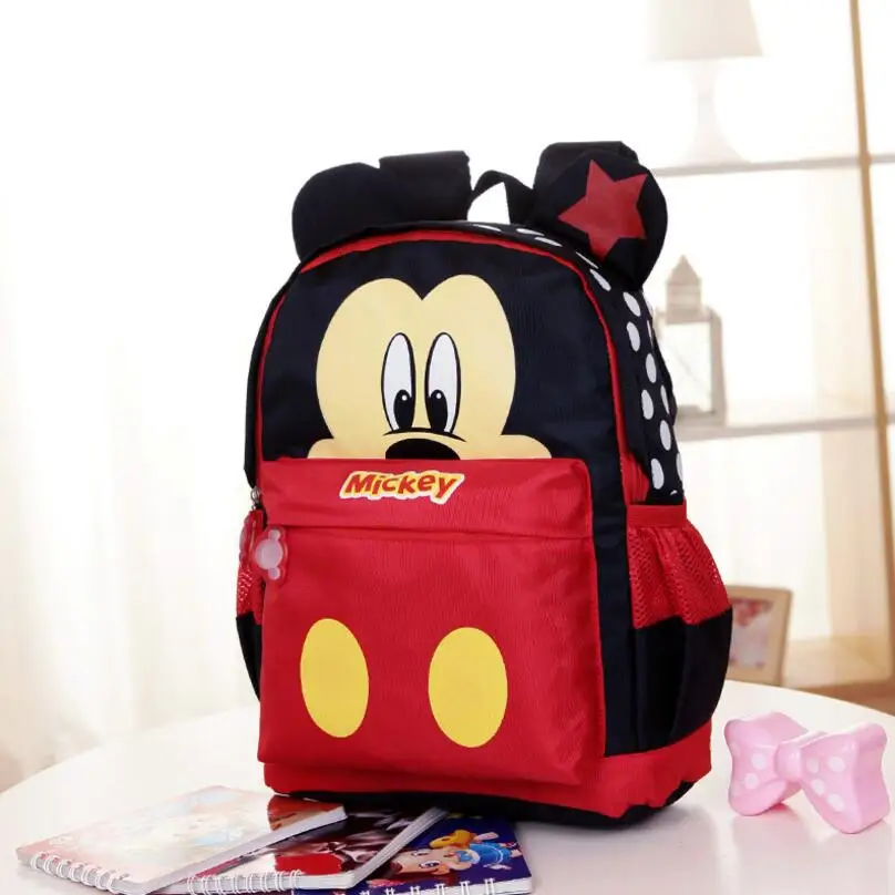 2018 dibujos animados Mickey niños mochilas/chico s kindergarten mochila/chico bolsas de la escuela/bolso de los niños para niños y niñas envío gratis