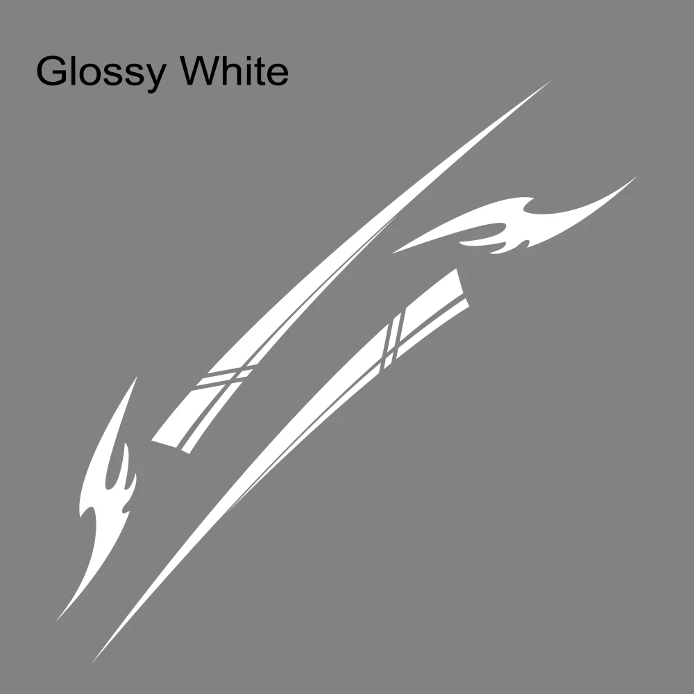 Glossy White 2 шт. наклейки для автомобиля Стайлинг капот двигателя авто дверь боковая юбка полосы наклейка для Honda Civic гоночный украшение для автоматического кузова Аксессуары - Название цвета: Glossy White