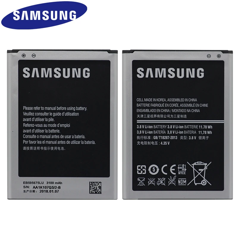 Samsung Замена батареи мобильного телефона EB595675LU 3100 мАч для samsung Galaxy Note 2 N7100 N7102 N719 N7108 N7108D NOTE2