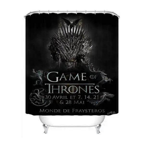 Shower Curtain Пользовательские водонепроницаемые занавески для душа Игра престолов Печатных Декор ванной комнаты различных размеров#180320-02-242 - Цвет: Shower Curtain