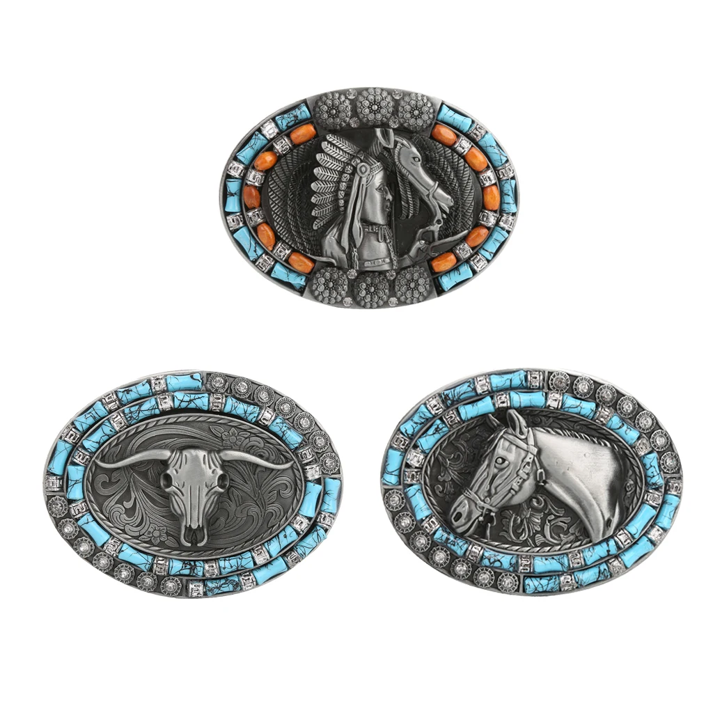 Hip Hop Jeans Strap Buckle Engraved Belt Buckle Western Cowboy Motorcyclist Cool man women Belt Buckle